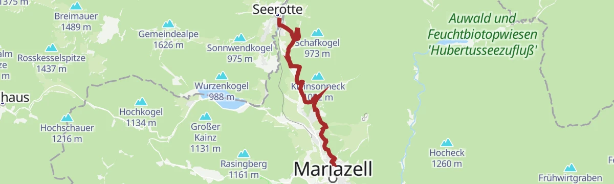 Route map: OÖ Mariazellerweg: A: 8. Etappe: Mitterbach